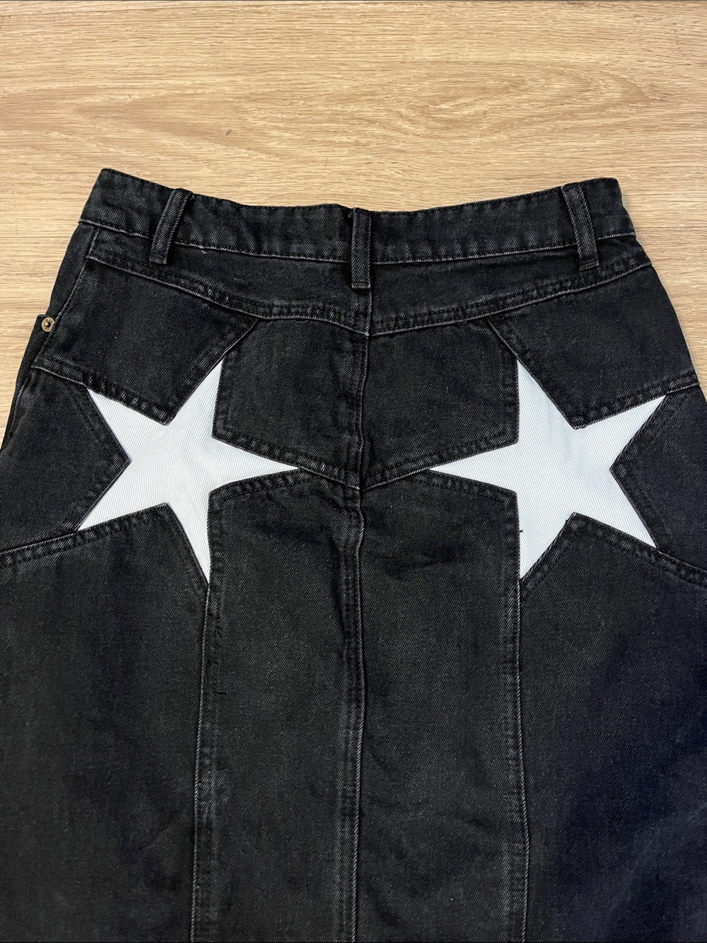 Nasty Gal Black Maxi Denim Skirt with Front Slit - Picture 14 of 15